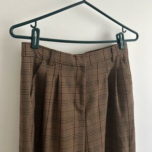 Ardene Brown Plaid Pencil Skirt